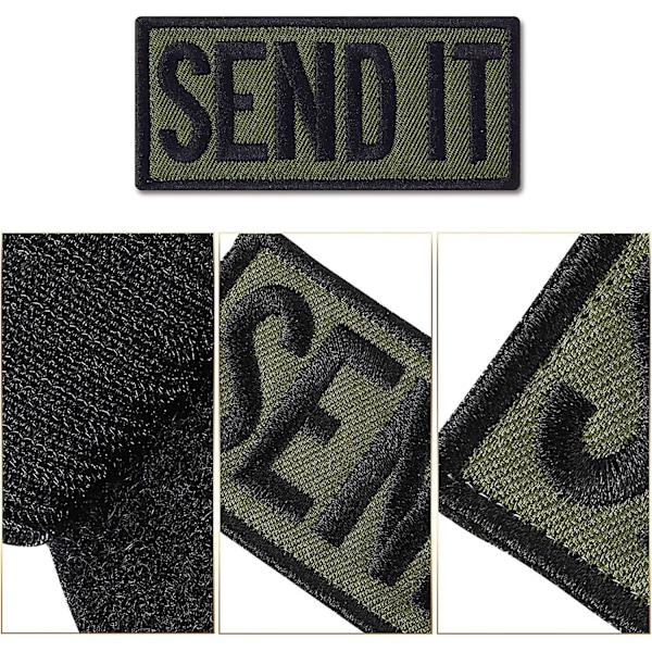 3 stycken Send It broderade lappar med kardborreband Bakgrund Taktisk Applikationsuniform Lapp Rolig Militärlapp för Kepsar Väskor Västar Uniform