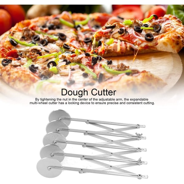 Expanderbar multihjul i rostfritt stål pizzaskärare