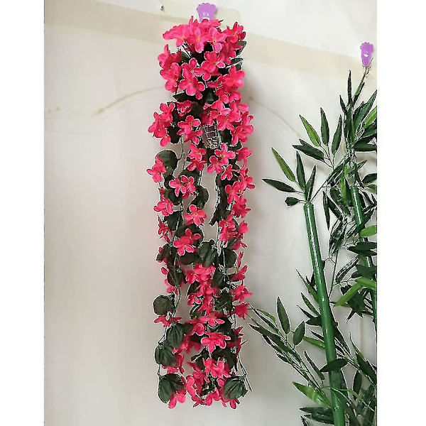 Kronblad hängande konstgjorda blommor, konstgjorda blåregn hängande blommor för bröllop heminredning-1（Vit）