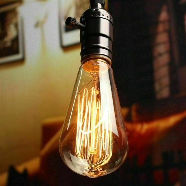 E27 60W Retro Edison Filament Vintage antik glödlampa varmvit restaurangbar Heminredning AC 220V (varm vit, endast 220V glödlampa)