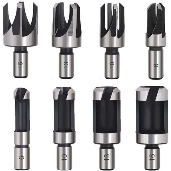 8 STK HSS Træpropfræser Træskæreværktøj Propborebits Træpropfræser Borebits 6mm/10mm/13mm/16mm
