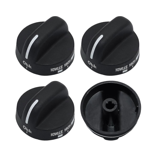 4x Wp8273103 Komfurstyreknap Udskift Wp8273103 Ap6012363 Sort