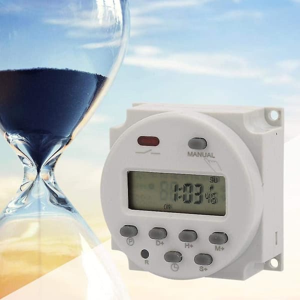 Mini Programmerbar Timer Switch, 1 Sekund till 168 Timmar, Elektronisk Automatisk Tidskontroll Enhet, 5V 12V 24V 110V 220V, Digital Vägg/På Timer (12V DC)