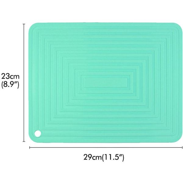 2 stycken stora värmebeständiga silikonunderlägg, 23 x 30,5 cm, halkfria, smidiga, hållbara, gröna