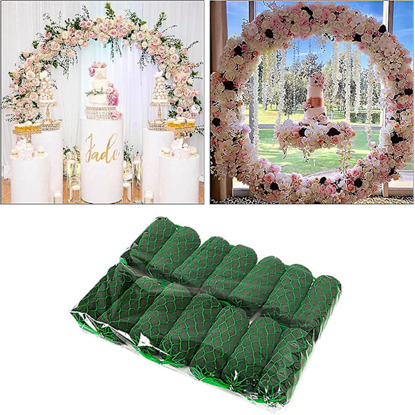 14x Blomsterbåge Skumtegel Konstgjord Växt Lera Block Torka och Vått Arrangerat Skumblock