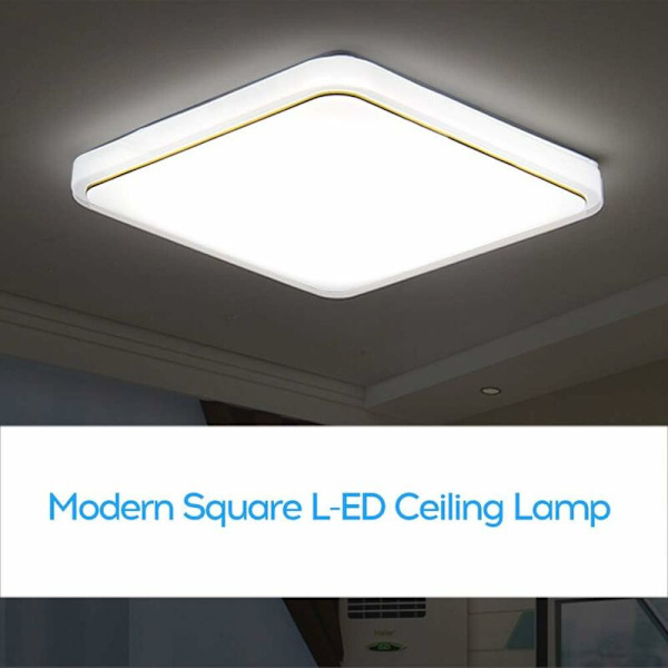 Firkantet LED-loftslampe AC220-V Hvid Farve Køkken Balkon Veranda Moderne Arealys, Guldlinje, 220 220 50 mm