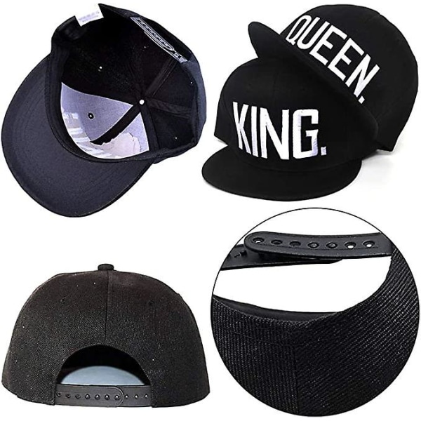 Brev Basebollkeps, Par Broderad Rappare Hatt Brevtryck - 2 Pack, Svart