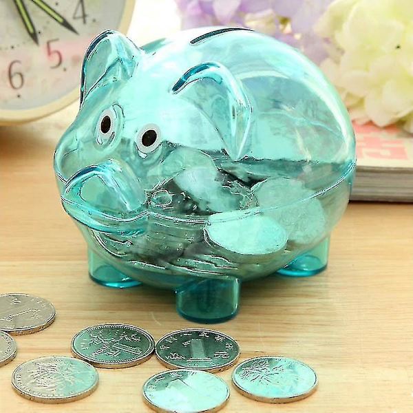 Transparent plastmynt Sparkartong Spargrisform Sparkasse Spargris för mynt Cash-4（Small）