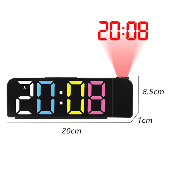 Digital väckarklocka Enkel projektion väckarklocka Led stor teckensnittsskärm elektronisk klocka3