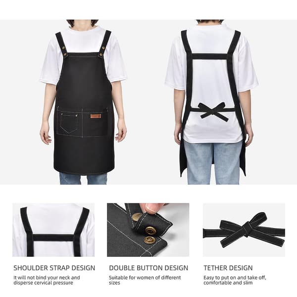 Kockhantverk Canvas Kockförkläde Enkla Fickor Bbq Kök Bakning Kök & Matplats Hår Förkläden
