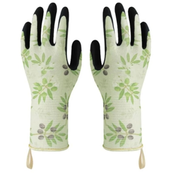 Rose Leather Gardening Gloves Pro Rose, avancerede havehandsker til mor og bedstemor, Grøn, S