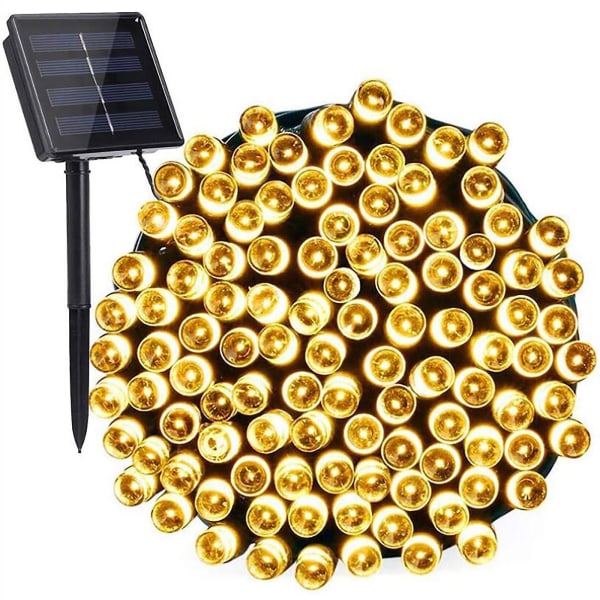 12m Led Solar String Lights Julkrans Bröllopsdekoration LightsYellow