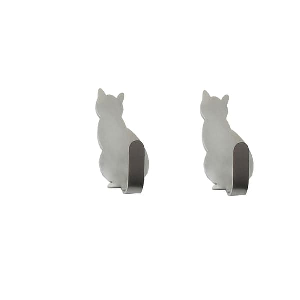 Stansfri krok, självhäftande krok, 2-pack, silver