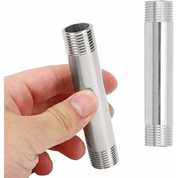 Nippel - Rustfrit stål rør- og rørfittings 98 mm BSP 3/4 han x han gevindrørfittings (2 stk.) (Størrelse: 3/4BSP)