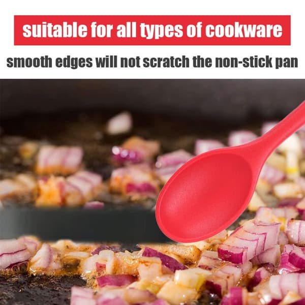 Non-stick silikoneske til madlavning, bagning og omrøring. Etiket