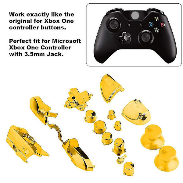 Komplett knappar kit för Xbox One/elite-kontroller (3,5 mm-port) - 1 (gul)