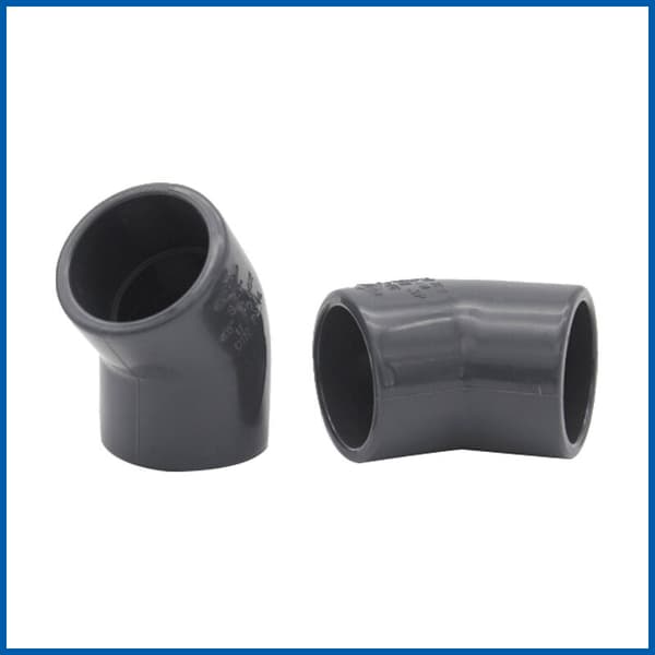 10 stk 20mm Grå 45 graders albue PVC rørfittings