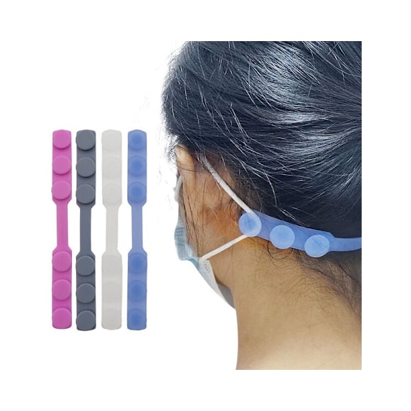 Antisladd silikonmaskbandförlängningar Triumph justerbart spänne återanvändbar maskhållare hörselskydd flerfärgad öronrem 4-pack