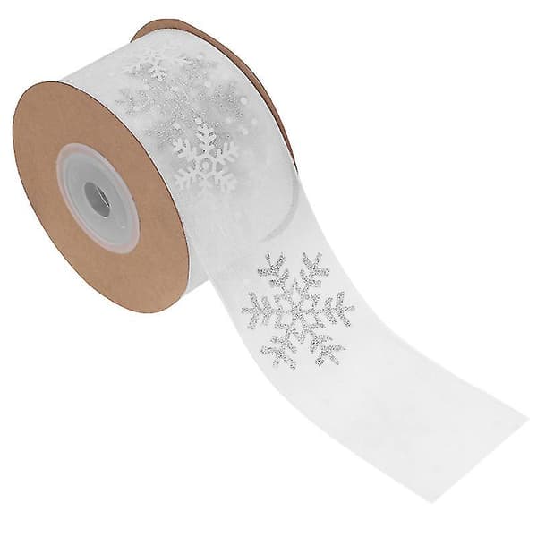 1 st julpappersband Jul snöflinga mönster presentförpackningsband silver