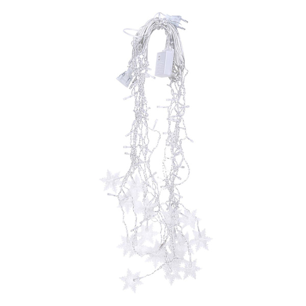 4 Meter 96 Ljus Snowflake Ice Strip Ljussträngdekoration Vit