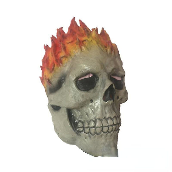 Halloween Dekoration Flamme Totenkopf Maske Cosplay Latex Maske Totenkopf Skelett Rote Flamme Feuer Mann Gruselig Vollkopf Erwachsene Requisiten Party