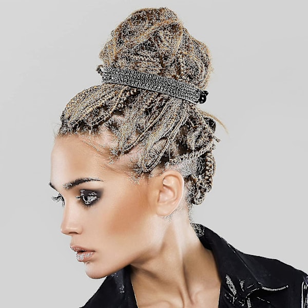 4-pakks hårstylingklips med sklisikker glitter og strass, hårtilbehør, halvballong-rede, utvidende smykkede klyper, hestehale, chignon, twist, strass-bolle