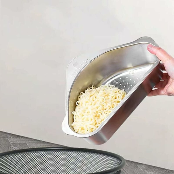 Durkslag i rostfritt stål över diskbänken - tvätta grönsaker och frukt, sila kokt pasta och torka disk