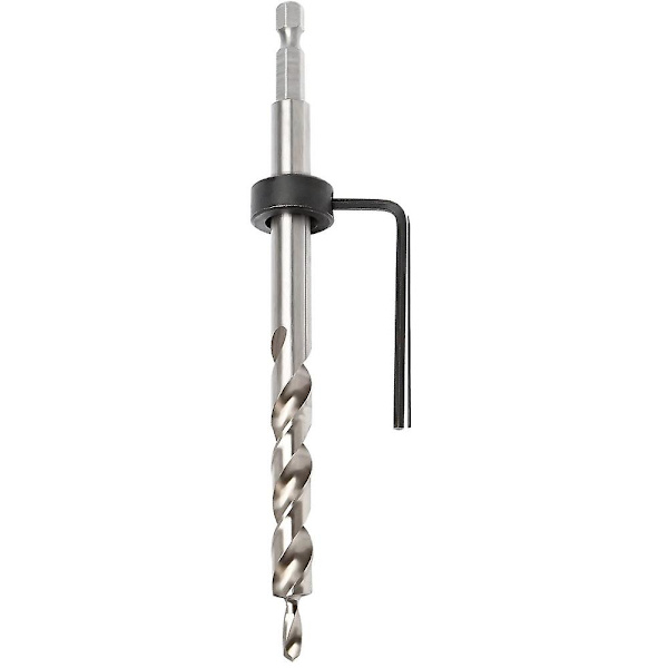3/8" 9,5 mm Hex Torsion Steg Borrsats med djupbegränsad ringborr Jig Guide, silverstyle 2