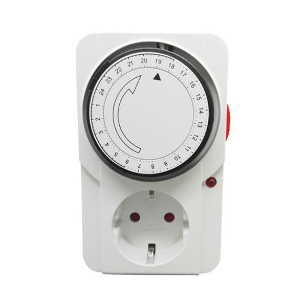 Mekanisk daglig programmeringsur inter.LED 3000 W. Mekanisk daglig programmeringsur stik, hvid farve, 16A