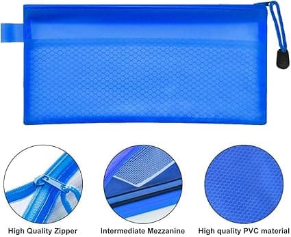 8 st transparenta färgglada A6 PVC-mappväskor