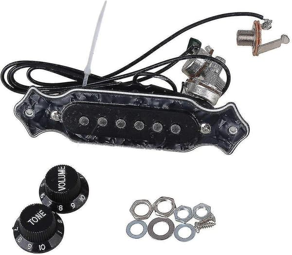 Elektrisk cigarrlådegitarr förkopplad pickup-sele 6-strängad med volym- och tonkontroller
