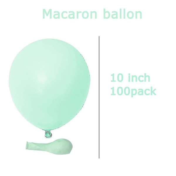 Macaron gröna ballonger, 30 cm gröna ballonger dekoration, 100 st-4