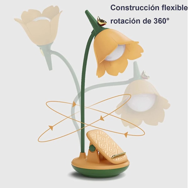Skrivbordslampa för barn, klämbar LED-skrivbordslampa med 3 färgtemperaturer, dimbar återuppladdningsbar skrivbordslampa med touchkontroll