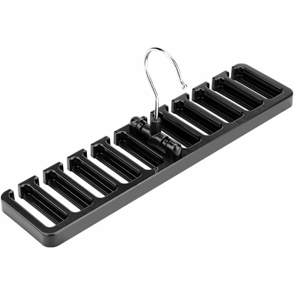 Tørklædeholder med 10 rum Organiser Bæltespændeholder (Sort)