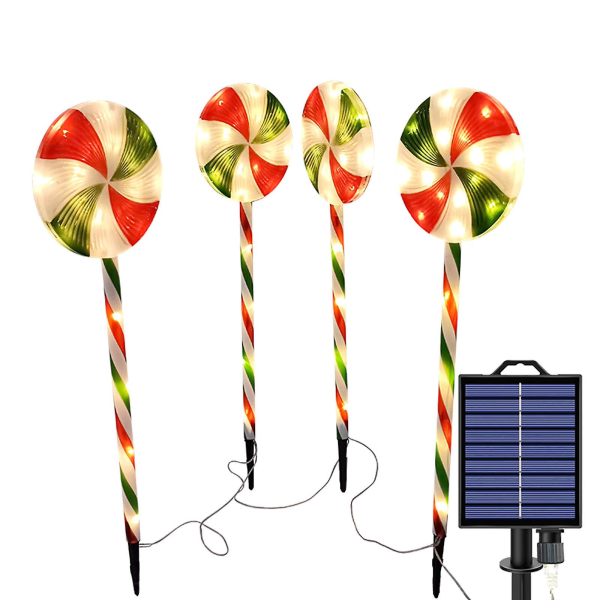 Solar Small Candy Light Outdoor Led Christmas Lollipop Light LargeC