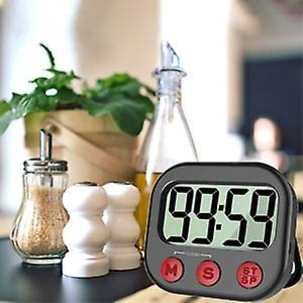 Kök Timer, Digital Visuell Timer Magnetisk Klocka Stoppur Nedräkningstimer, Stor LCD-skärm Visar Stora Siffror