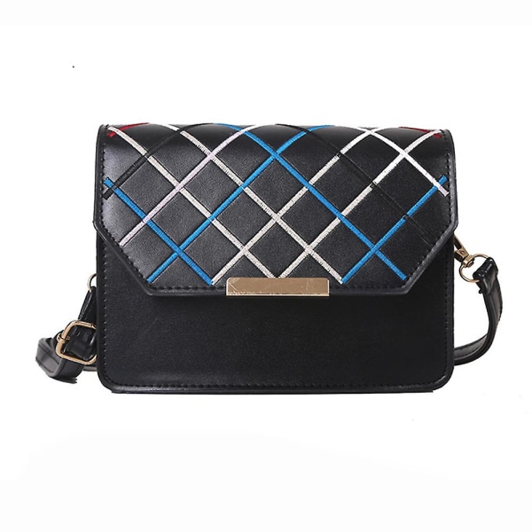 Crossbody-väskor för kvinnor Läderhandväska med justerbar rem Axelväskor svart