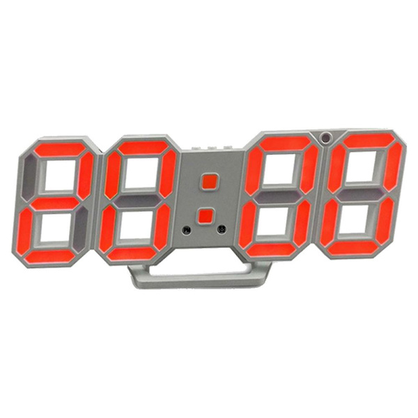 3D LED Digital Klocka Alarmklocka Digital Väggklocka Stereo Klocka Stil4