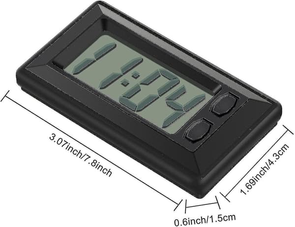 4 st elektroniska klockor med självhäftande dyna LCD digital bilklocka bordsklocka