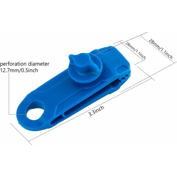 12 stk. sæt af låseclips Multifunktionelle sikre presenningclips til campingoverdækningsaktiviteter (blå)
