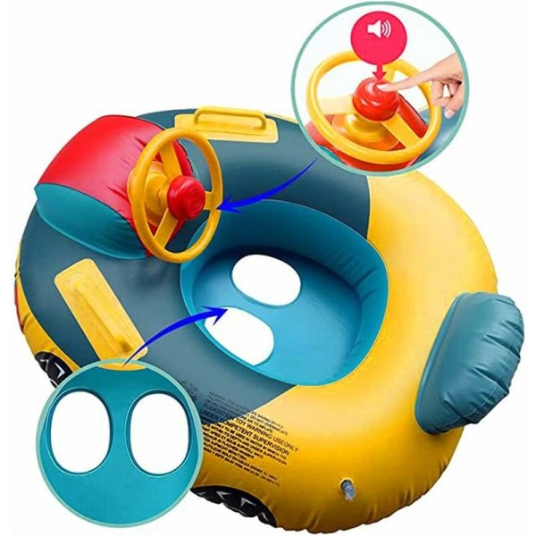 Baby simring, barns uppblåsbara båt, babysäte, barns simträning, ratt, barns simleksak, 1-5 år gammal