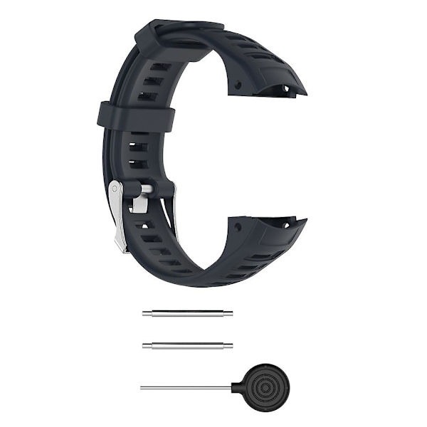 För Garmin Instinct (silver stålspänne) Silikon snabbkopplingsrem Marinblå