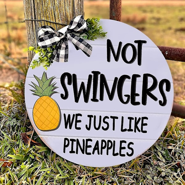 3d Funny Pineapple Välkommen Hem Hanger Välkomstskylt Hem Utomhusdekor, 30 * 30cm Dörrhängare Välkomstskylt