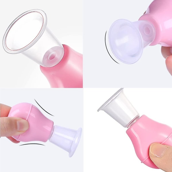 2 st Nippelkorrigerare Sugförstärkare Sugkopp Korrigerare För Amning Inåtvända Platta Bröstvårtor Aspirator Dragare Rosa
