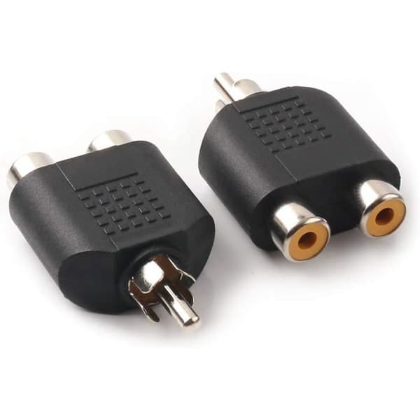 Han til 2 RCA-hun lydstik, RCA M til 2 RCA-hun stereo lydadapter, 2-pak (RCA M-2xRCA F).