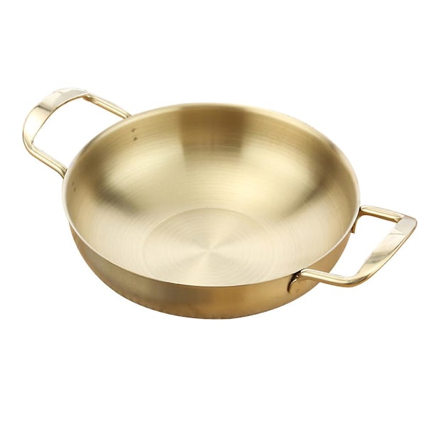 Klassisk stekpanna i rostfritt stål, köksredskap - 22 cm i diameter (Silver)