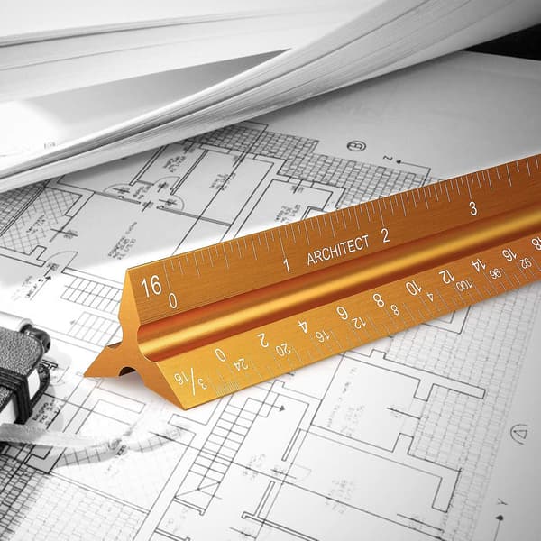 12\" Arkitektonisk skala Aluminium Arkitektonisk skala Triangulär skala
