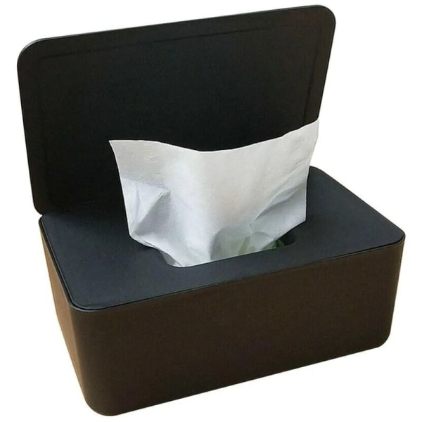 Vådservietter Opbevaringsboks Tissue Box Vådservietter Opbevaringsboks med låg Sort