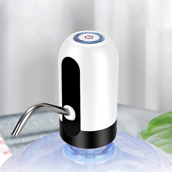 Automatisk vattenflaskepumpe Elektrisk vanndispenser Flaskepumpe Usb-lading Hvit
