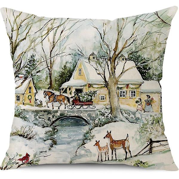 4 st julgrans kuddfodral dekorera 45x45cm